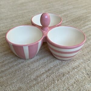 Pampered Chef Pink Bowl Trio Condiment 3 Bowl Server Help Whip Cancer #2069